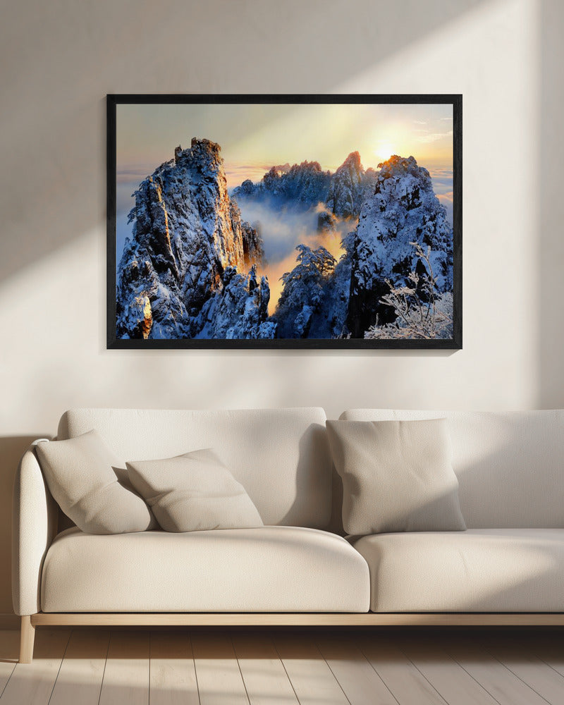 Zonsopgang op de berg Huang Shan | Canvas