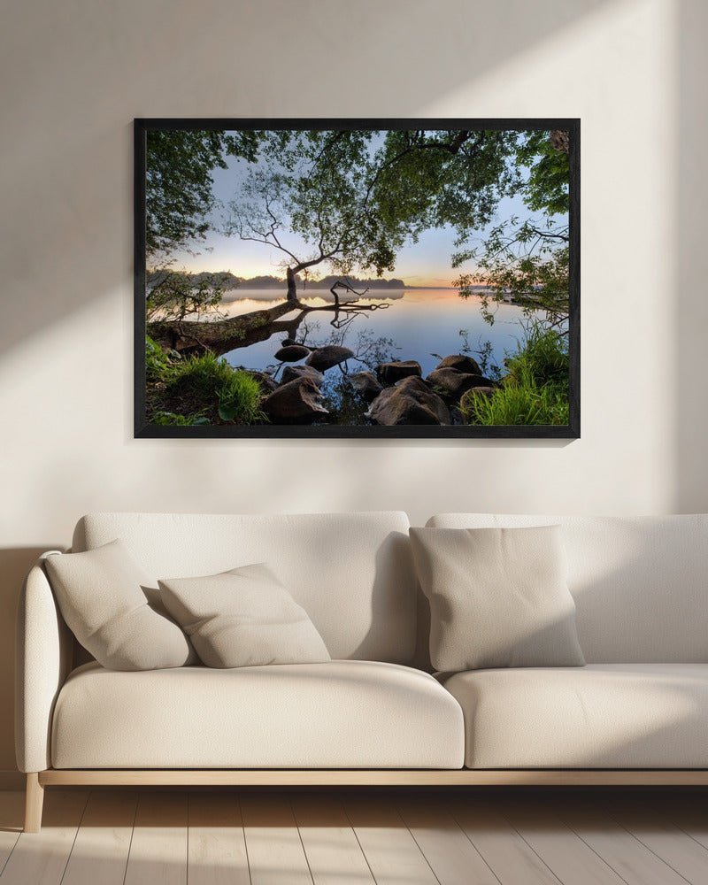 Uitzicht op het meer | Canvas