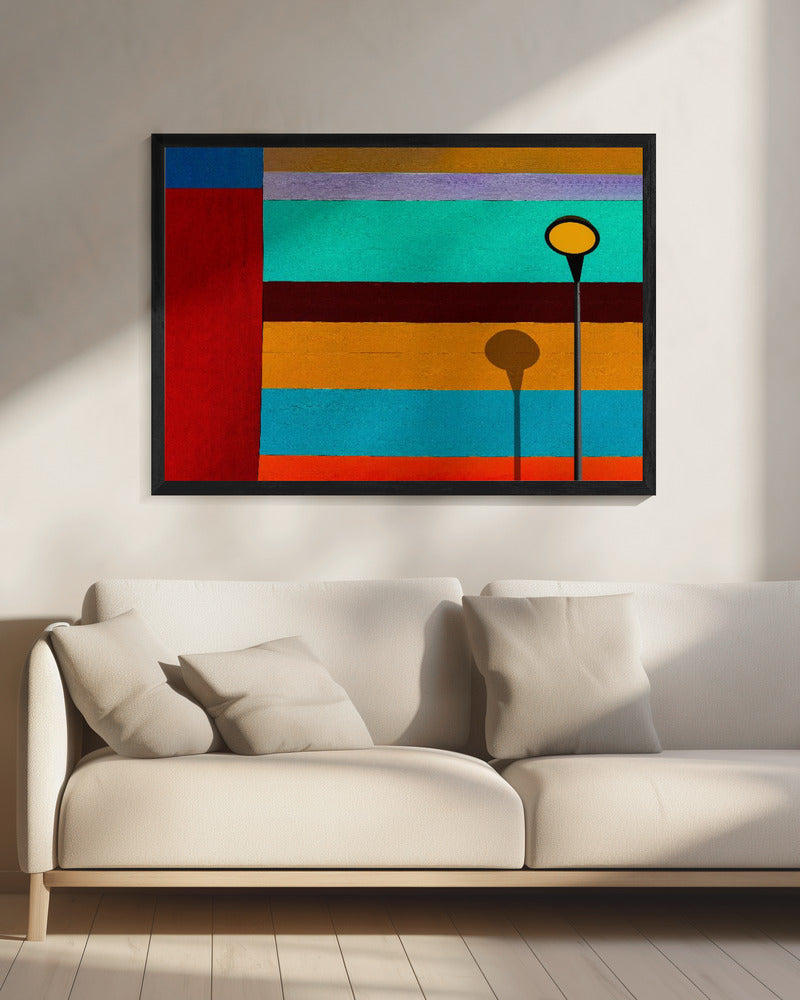 Lamp en gestreepte wand | Canvas