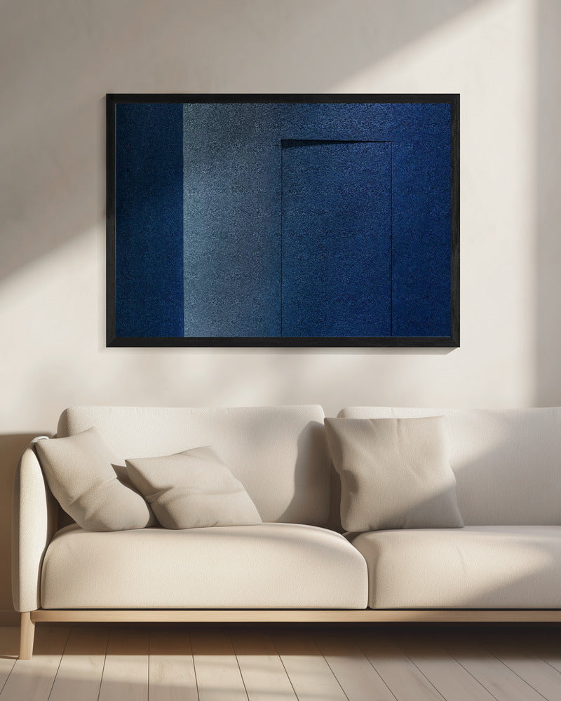 Blauw minimalisme of een geheime deur | Canvas