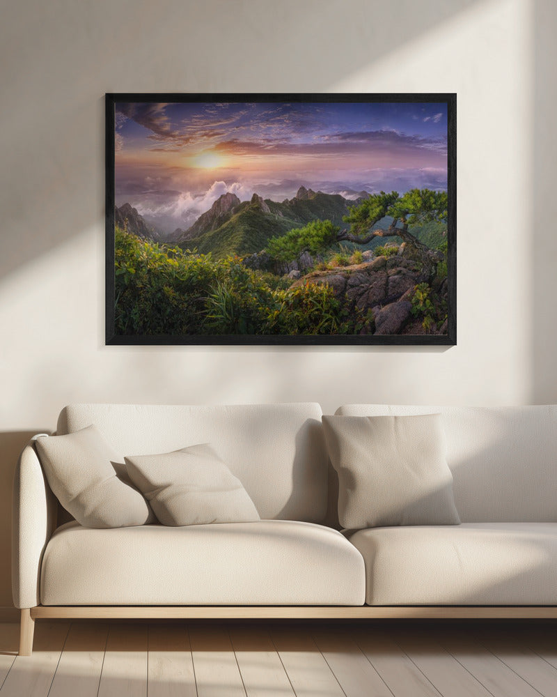 Pijnboom op de rots | Canvas