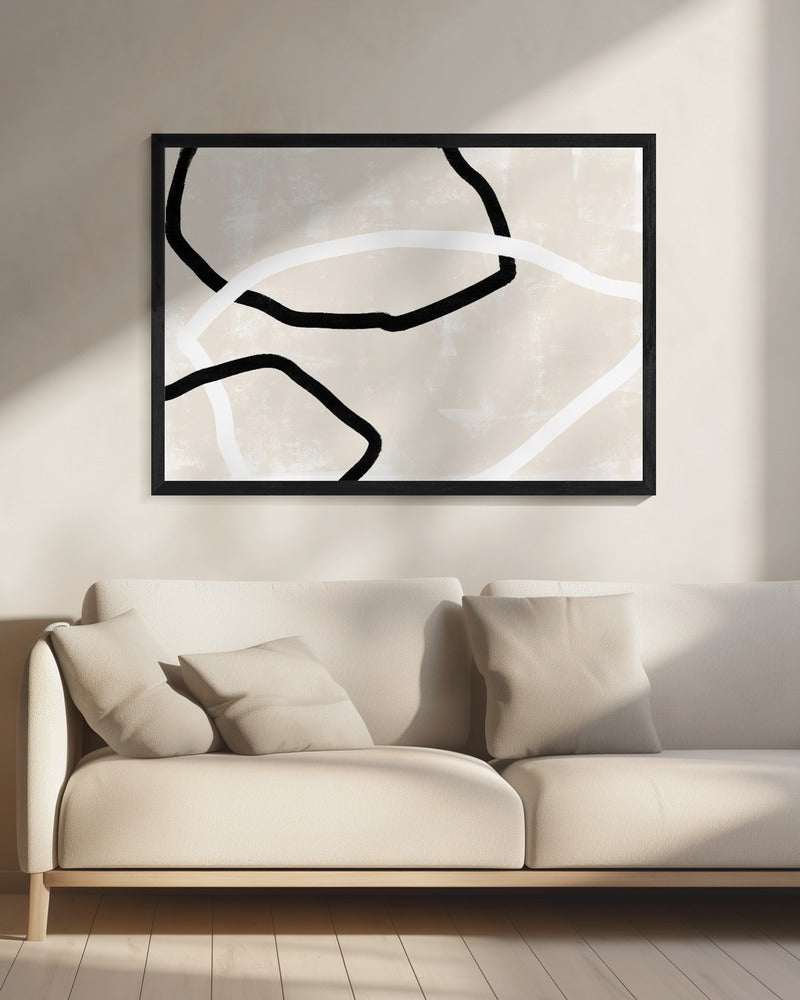 Zwart-witte lijnen | Canvas