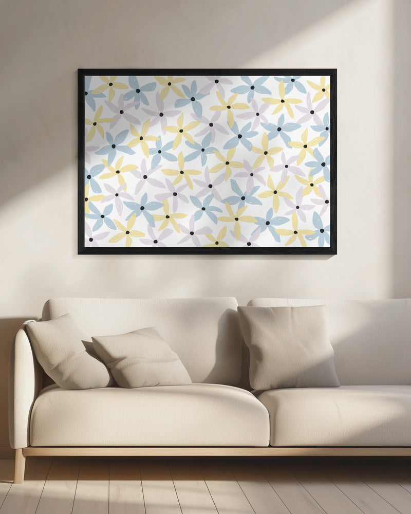 Kleurrijke speelse bloemen | Canvas