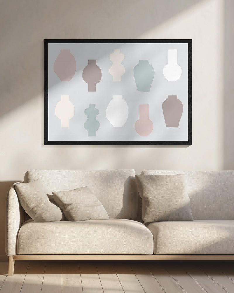 Abstracte vazen pastel | Canvas