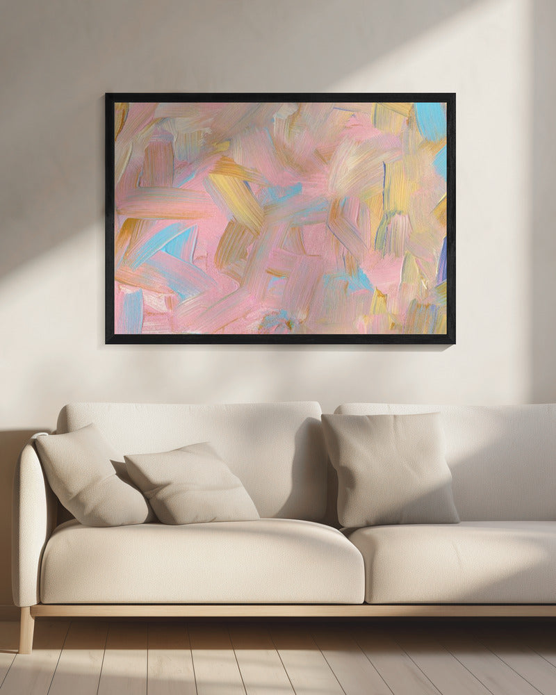 Levendige penseelstreken in pasteltinten | Canvas
