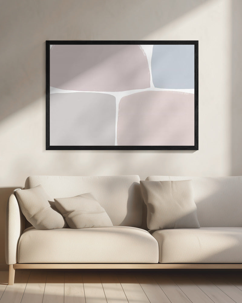 Pasteltinten met geometrische vormen | Canvas