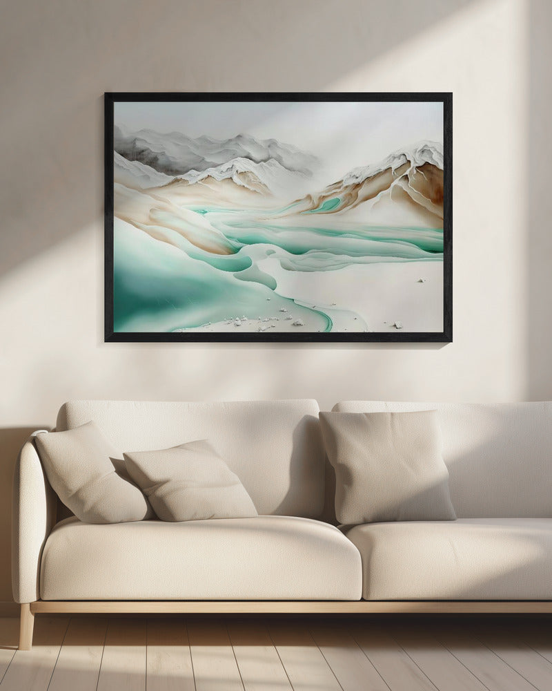 Rustige Alpenstroom | Canvas