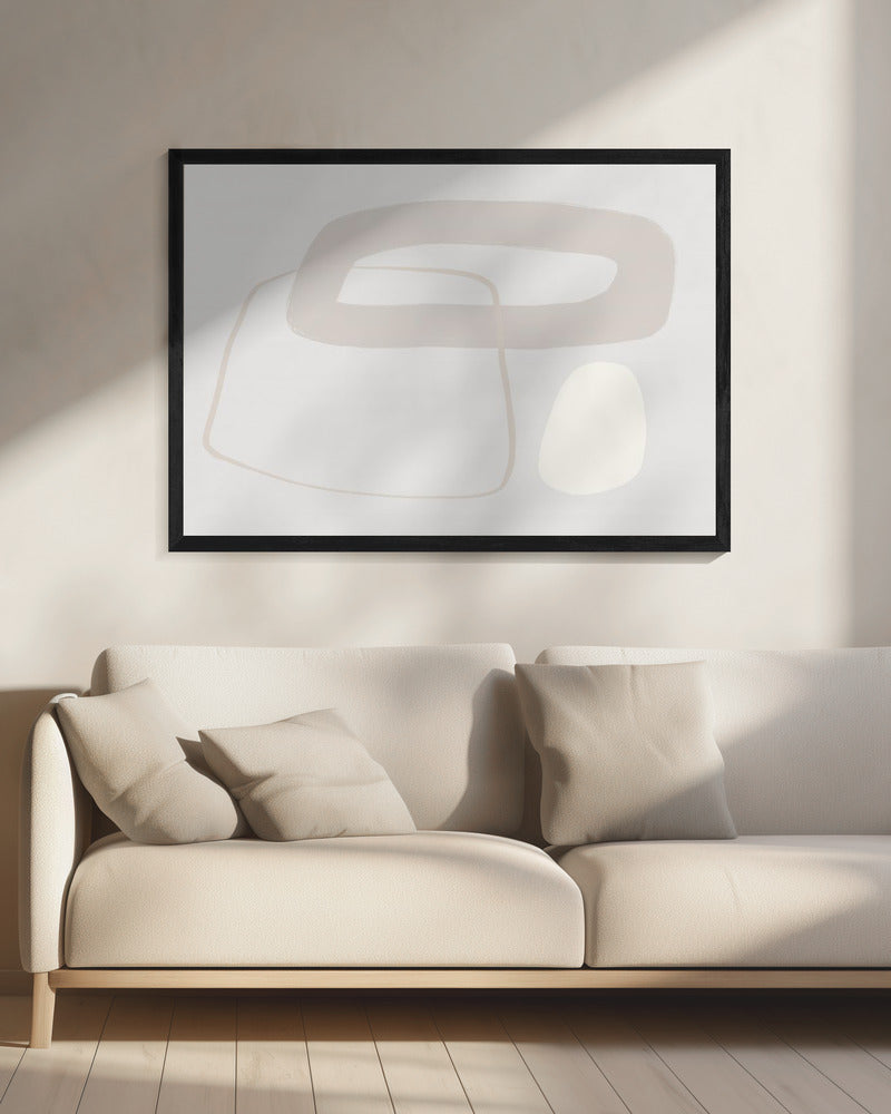 Zachte geometrische vormen en gedempte neutrale tinten | Canvas