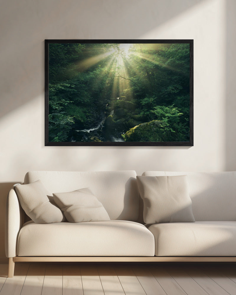 Groene Stralen | Canvas