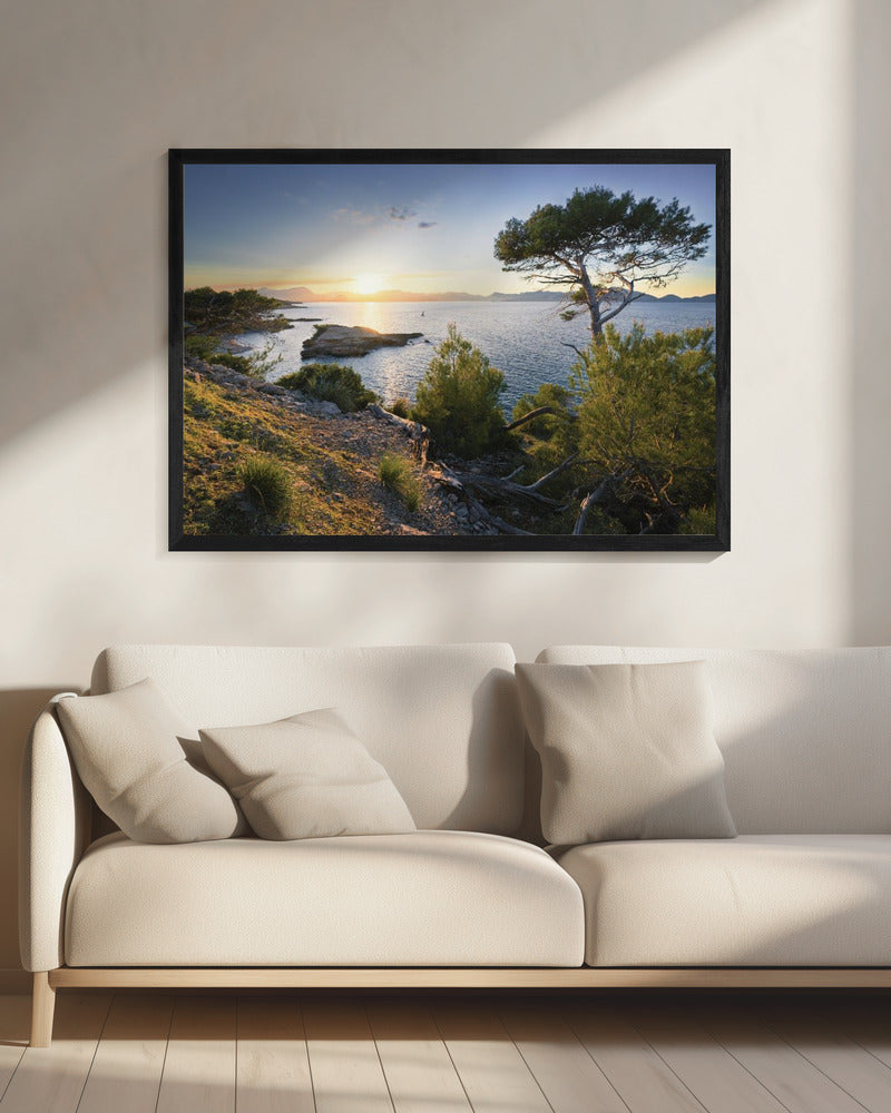 Mediterrane zonsondergang | Canvas