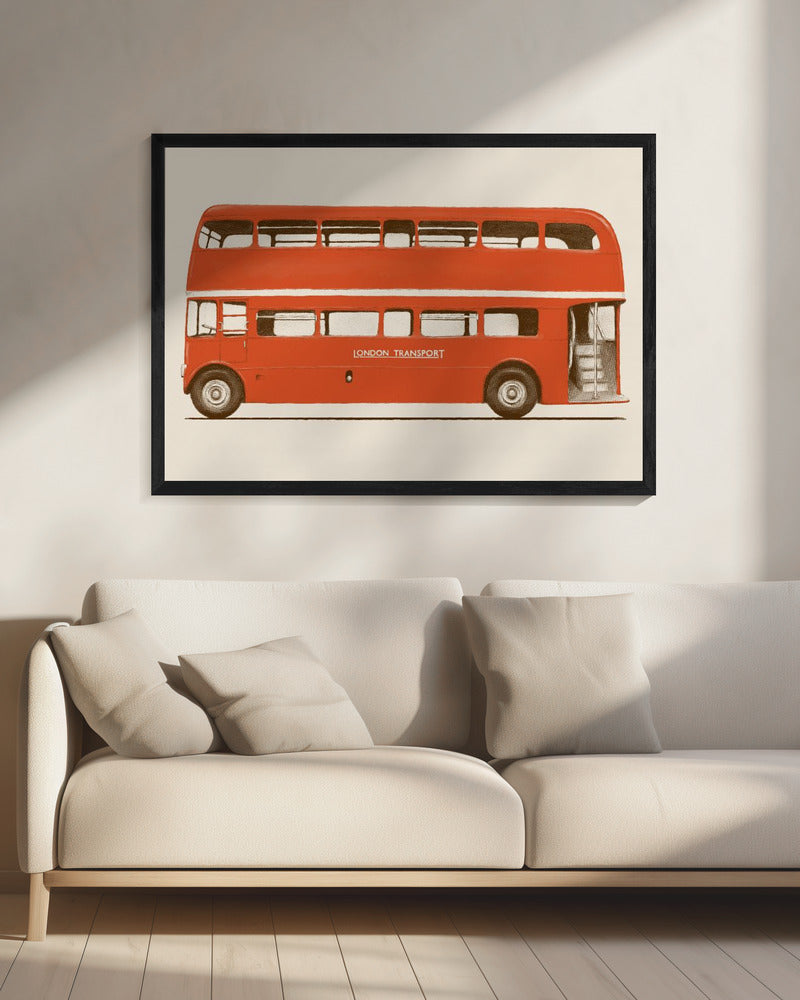 Rode Engelse bus | Canvas