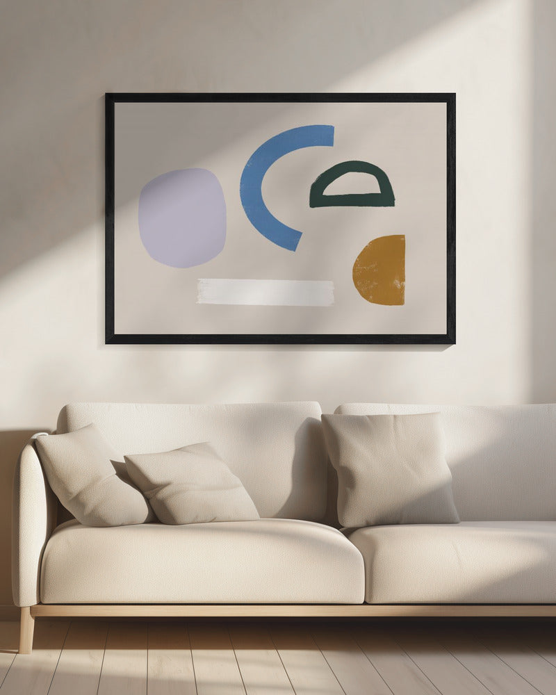 Minimalistische vormen in gedempte kleuren | Canvas