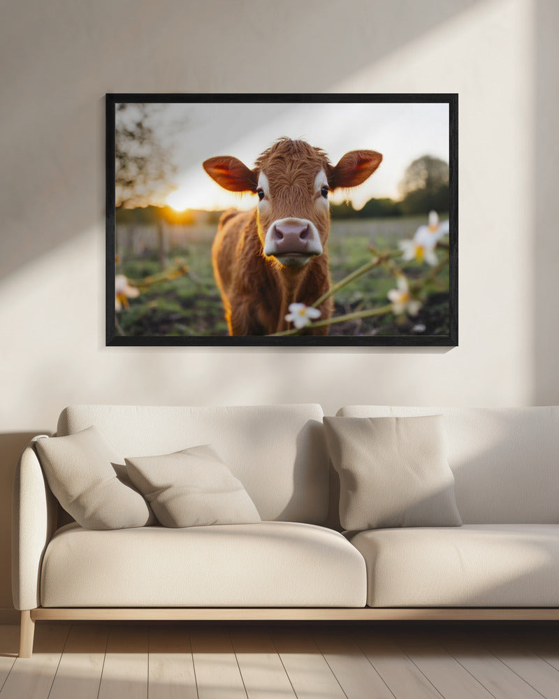 Koe bij zonsopgang | Canvas