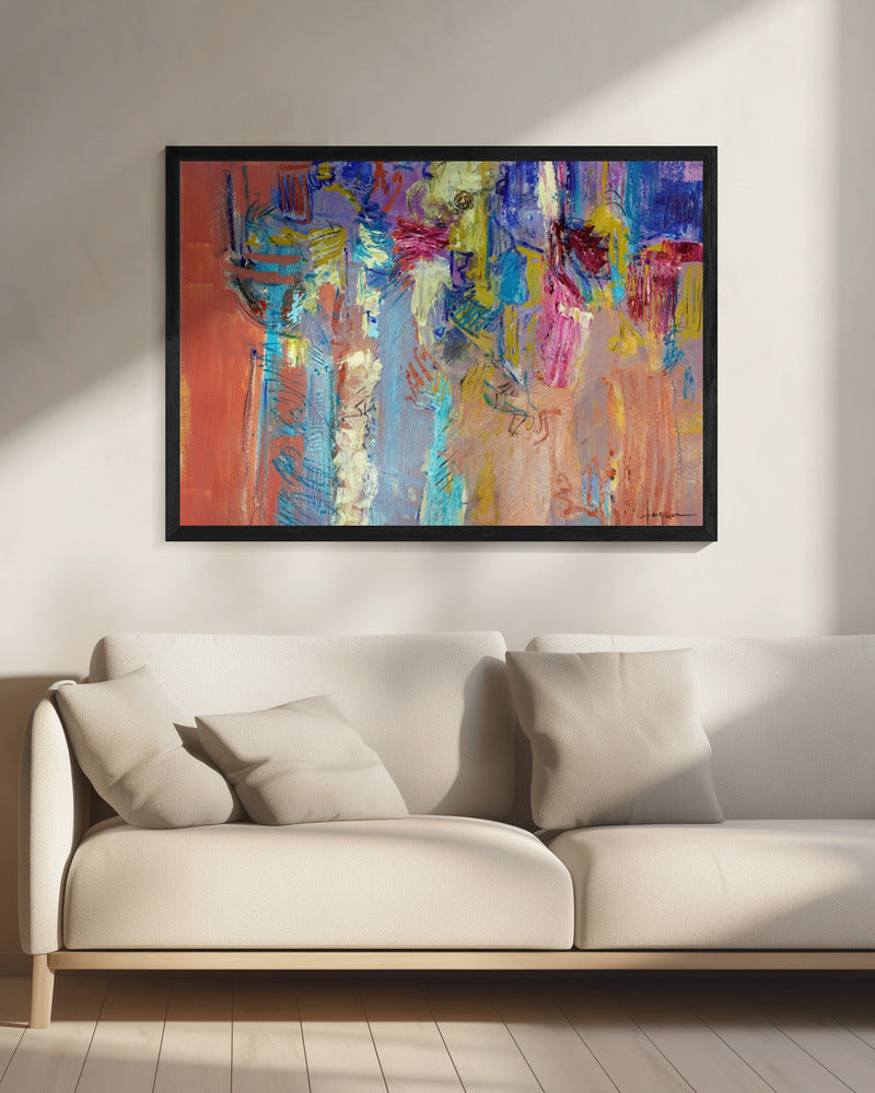 Expressionistisch kleurrijk abstract | Canvas