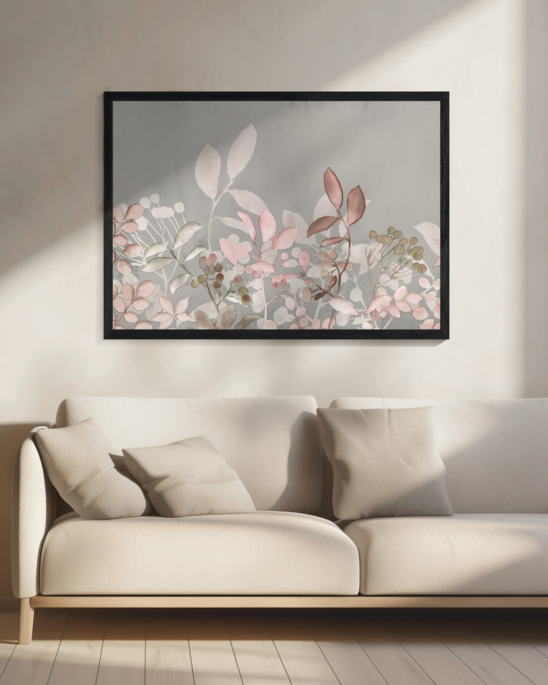 Aquarel Pastel Tuin Roze | Canvas