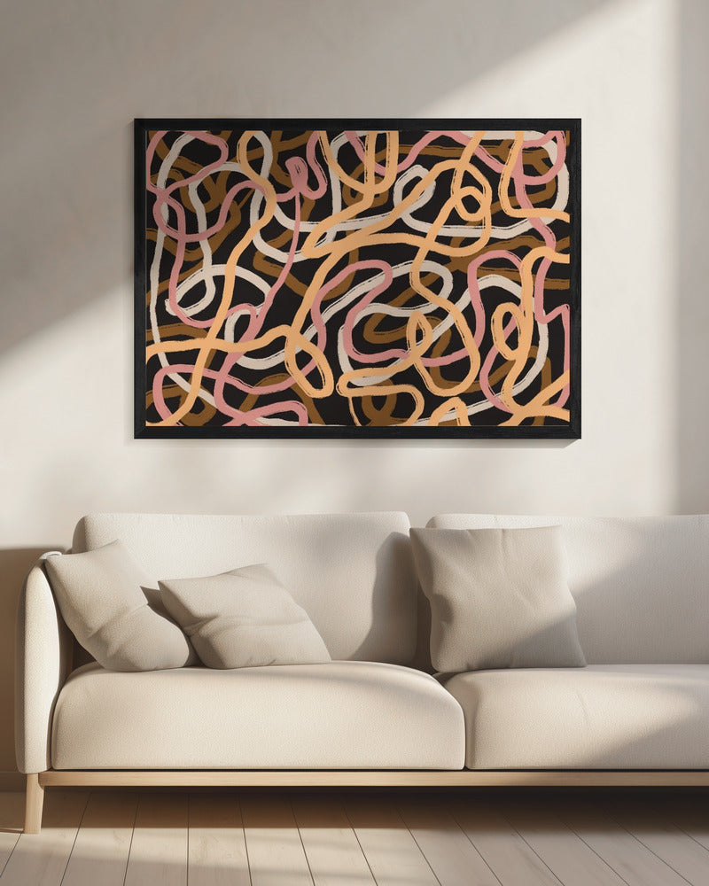 Verwarde reeks kleurrijke lijnen | Canvas