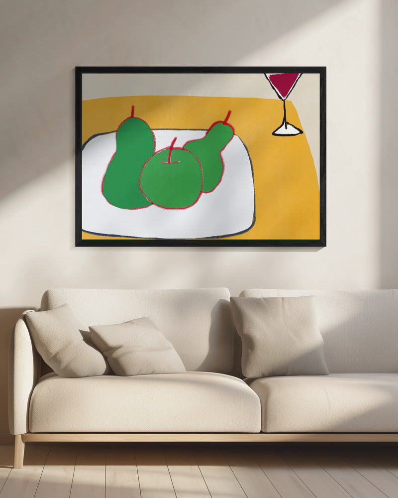 Groene peren op tafel | Canvas