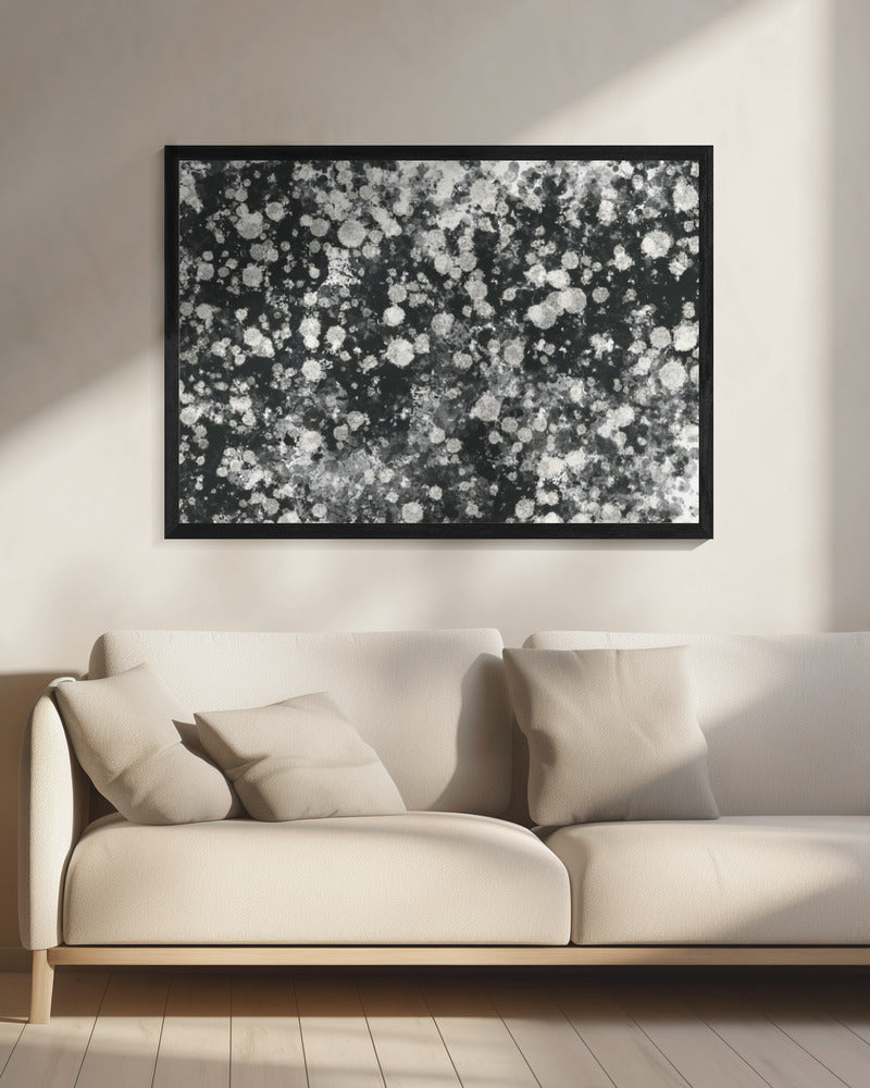 Dynamische zwart-witte mystieke stippen | Canvas