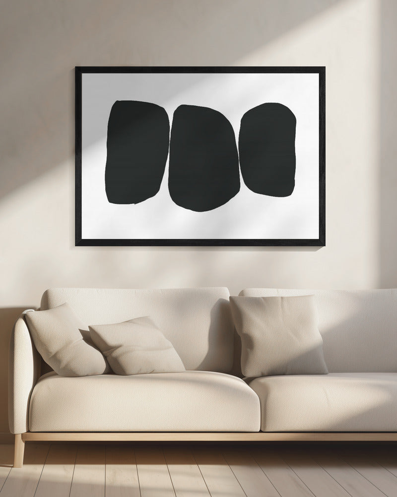 Zwarte onregelmatige vormen | Canvas