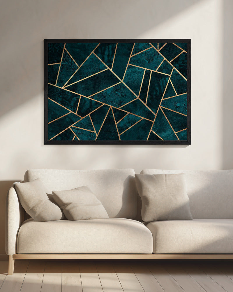 Diepblauwe steen | Canvas