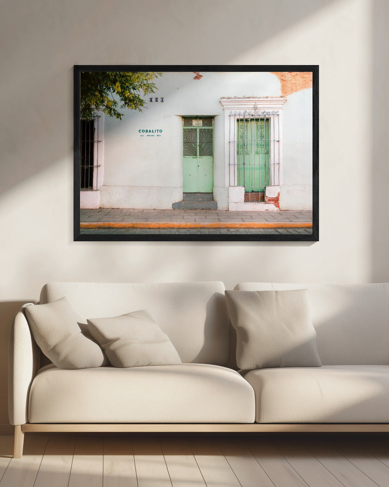 Oaxaca-straat | Kleurrijke pastelkleurige Mexicaanse fotografie | Canvas