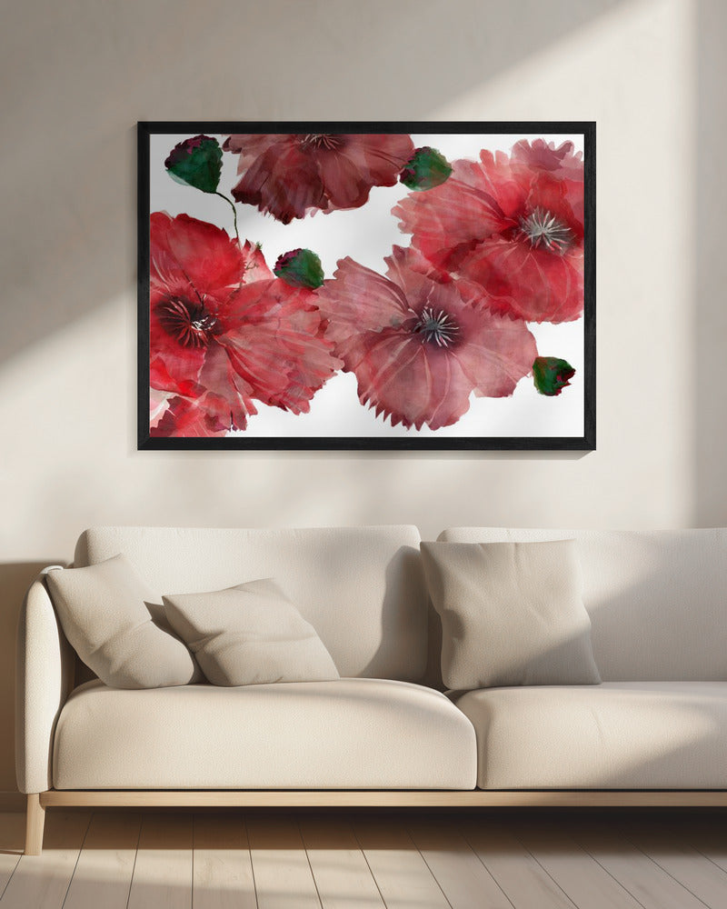 Grote rode bloemen 1 | Canvas