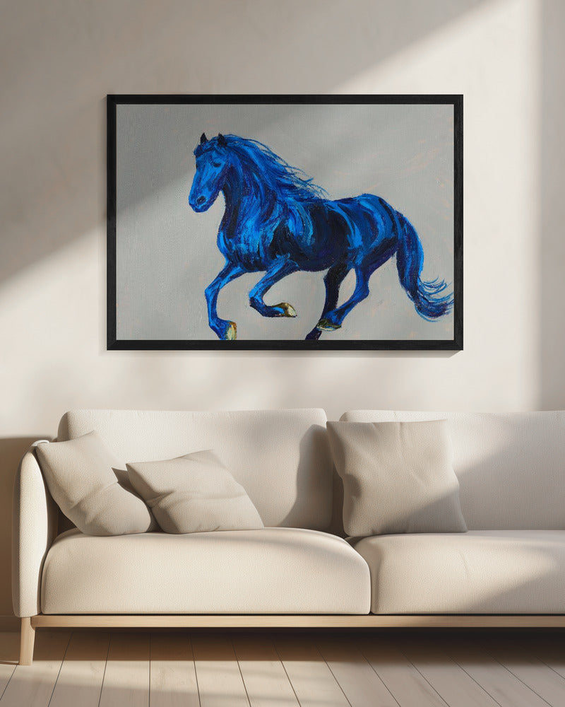 Een blauw paard | Canvas