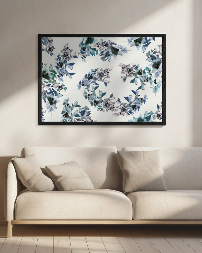 Blauwe bloemenmix | Canvas