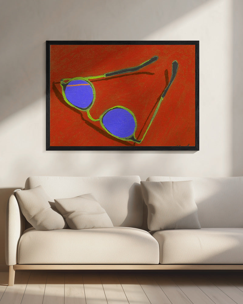 Zonnebril op rood | Canvas