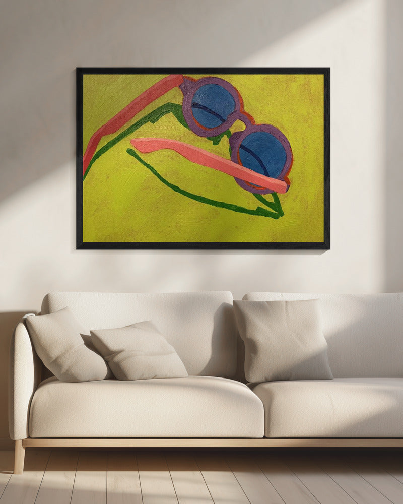 Zonnebril op Geelgroen | Canvas