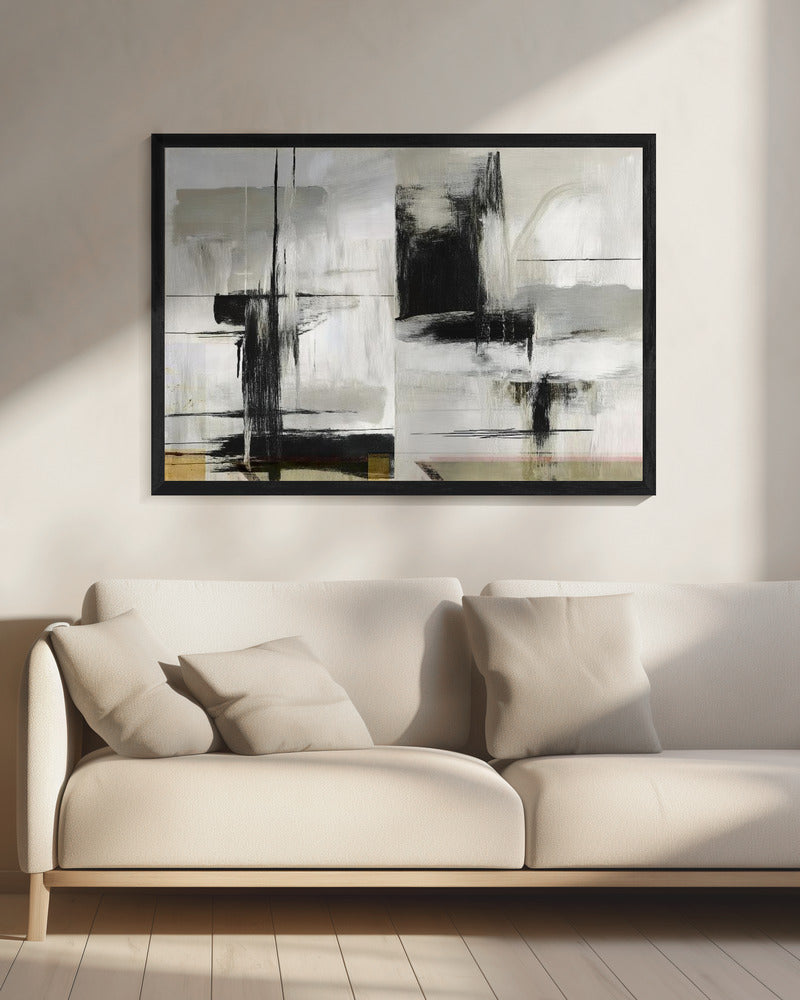 Heden Toekomst Zwart-wit Abstracte Texturen 1 | Canvas