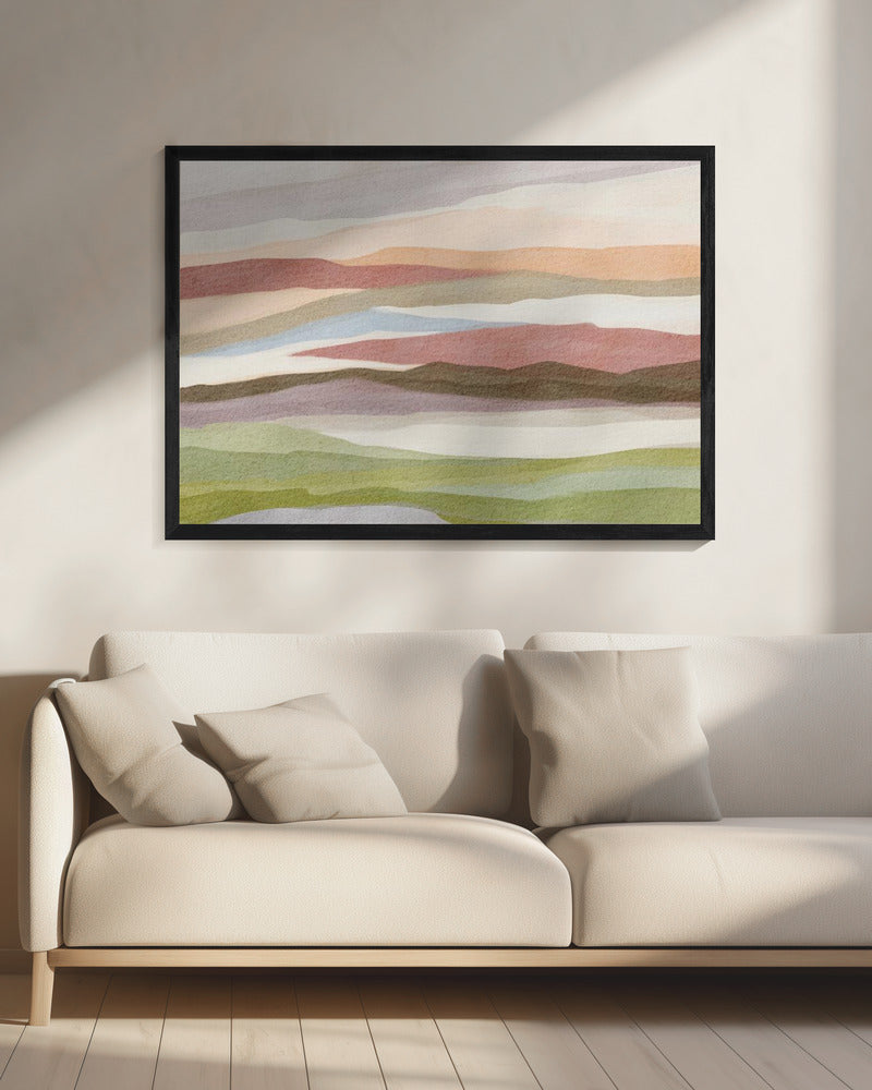 Abstract aquarellandschap | Canvas
