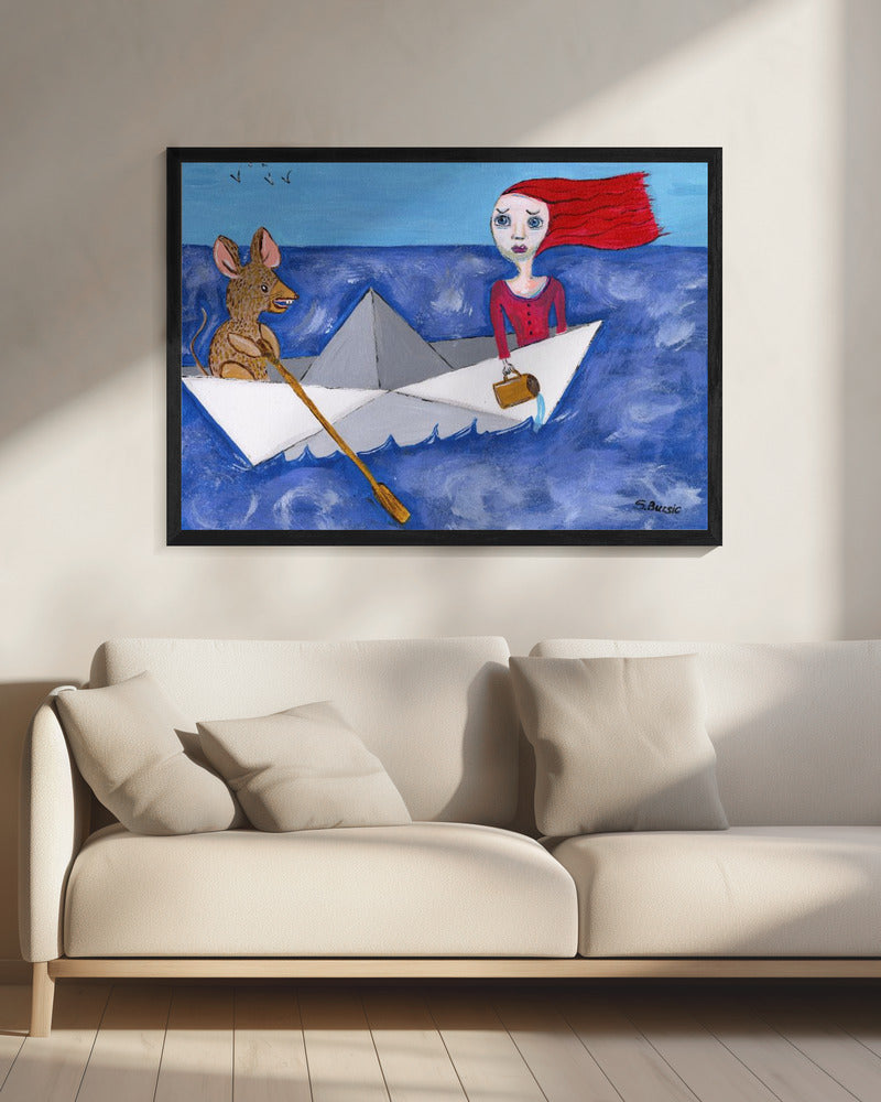 Ga niet met een rat in een papieren bootje op pad. | Canvas