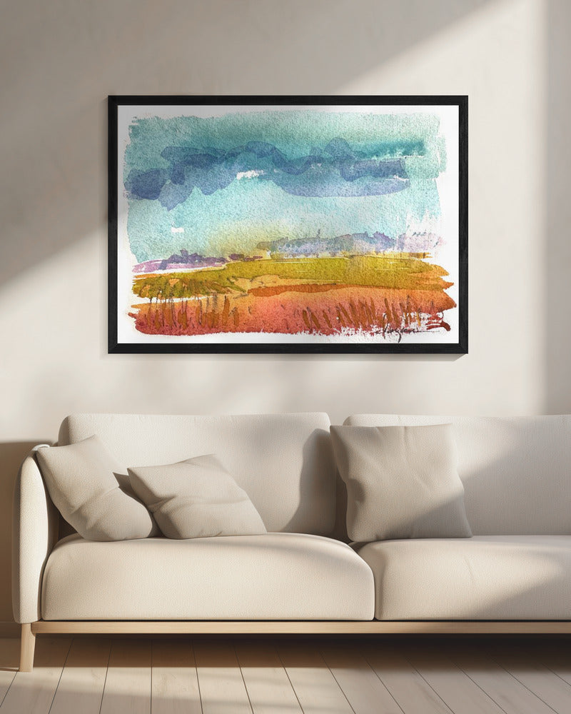 Blauwe luchten horizon | Canvas