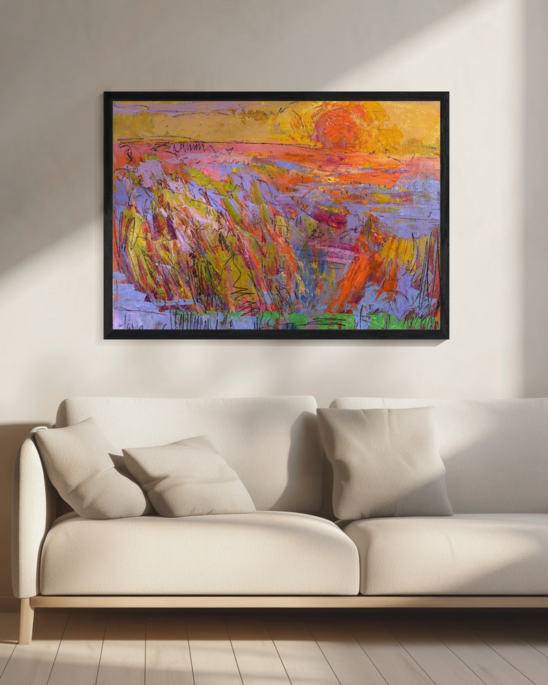 Levendige gele horizon | Canvas