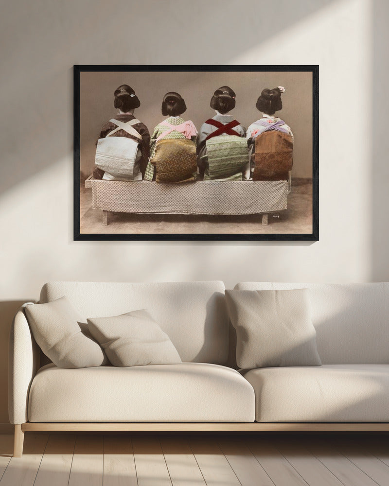 Japanse vrouw zittend in de stijl van de 19e eeuw (19e eeuw) | Canvas
