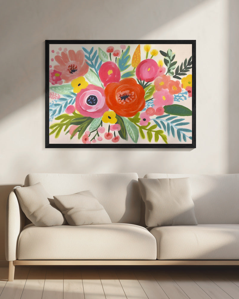 Eigenzinnig bloemenboeket | Canvas