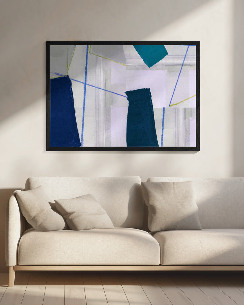 Abstracte compositie in blauw 2 | Canvas