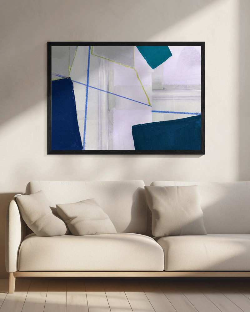 Abstracte compositie in blauw 1 | Canvas