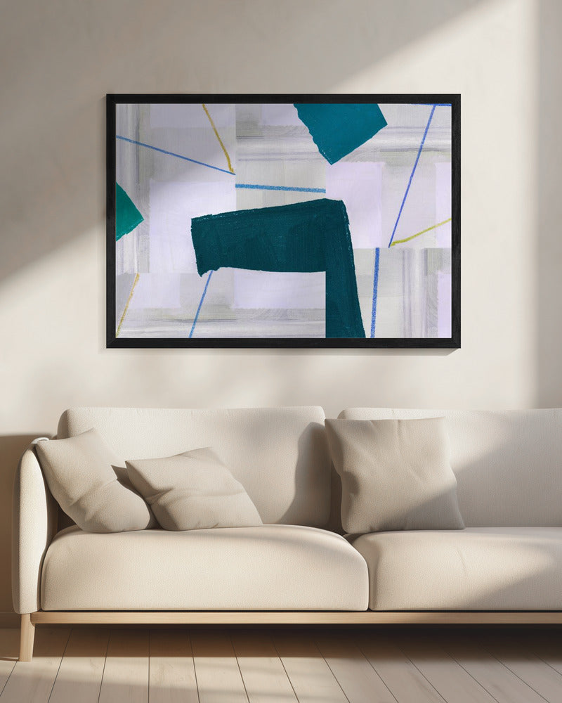 Abstracte compositie in blauw 3 | Canvas