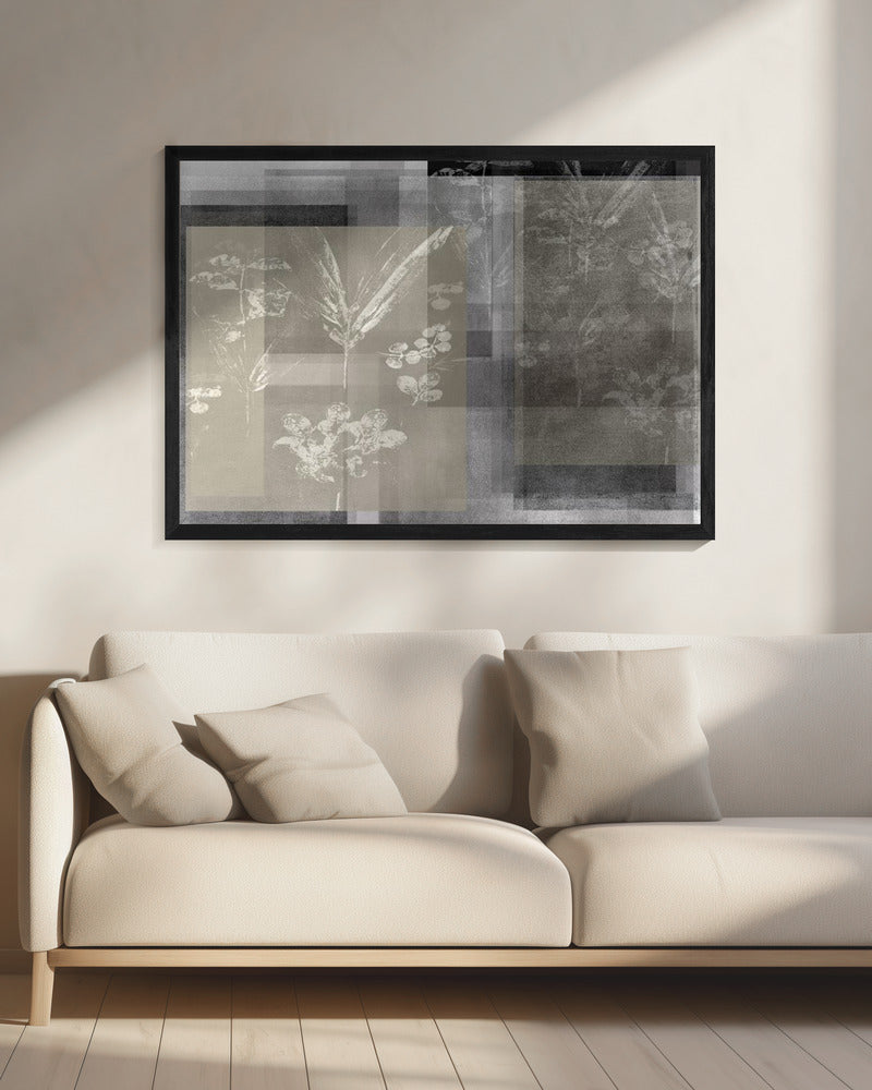 Abstracte botanische afbeeldingen in neutrale tinten | Canvas
