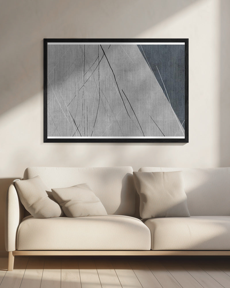 Abstracte lijnen op grijs | Canvas