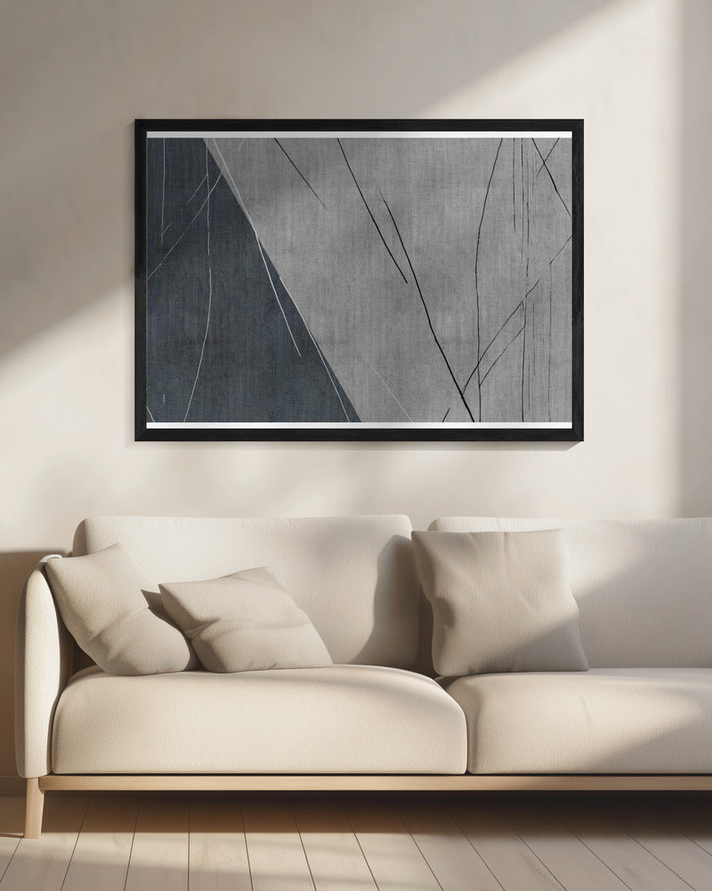 Abstracte lijnen op grijs | Canvas