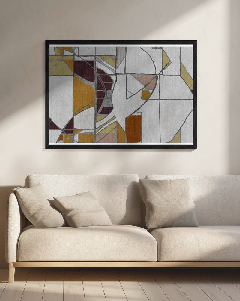Abstracte geometrische vormen in warme tinten | Canvas
