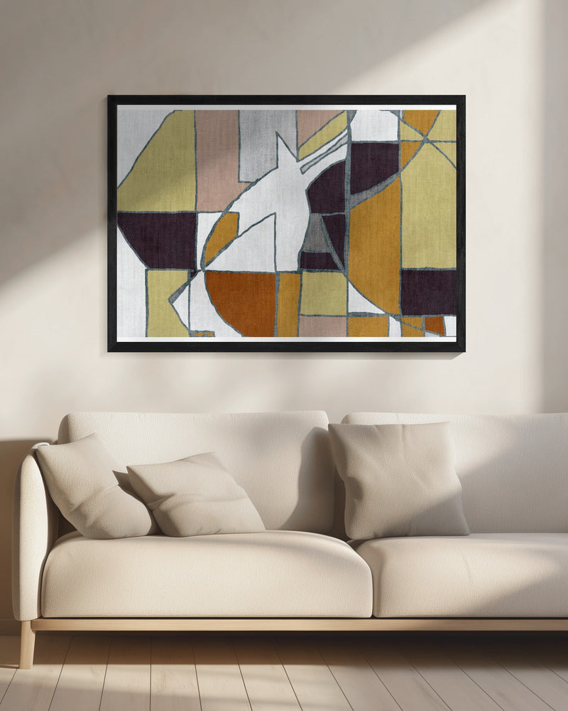 Abstracte geometrische vormen in warme tinten | Canvas