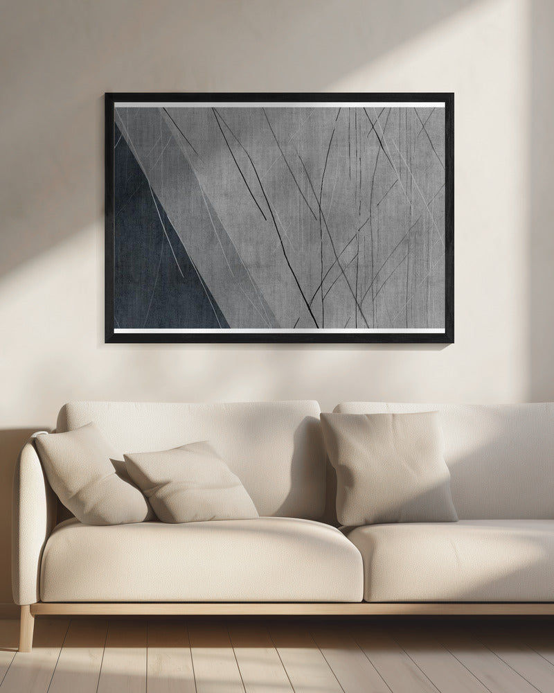 Abstracte lijnen op grijs | Canvas