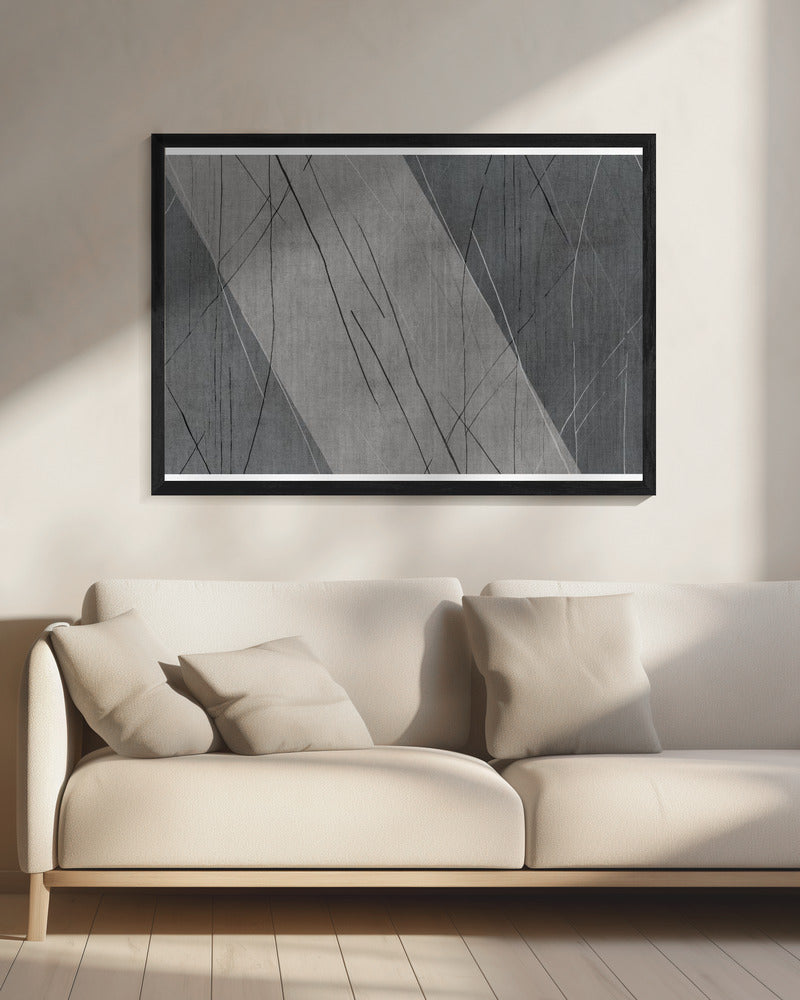 Abstracte lijnen op grijs | Canvas