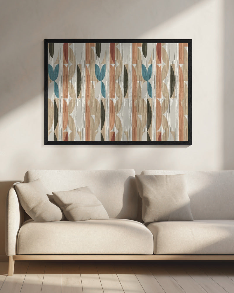 Retro moderne vormen met geometrisch abstract ontwerp | Canvas