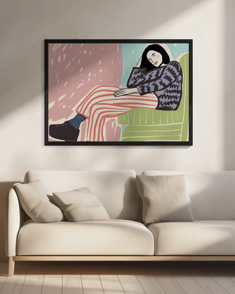 Dame op stoel | Canvas