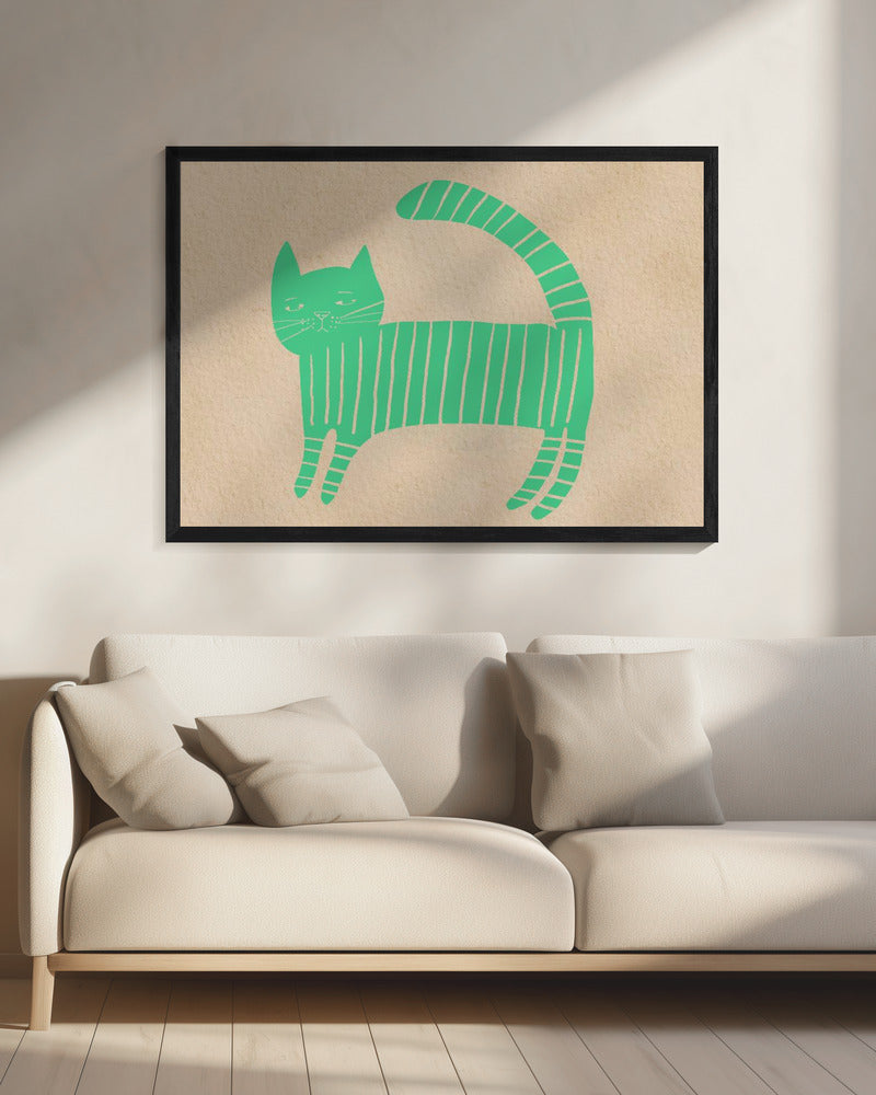 Groene kattenkamer | Canvas